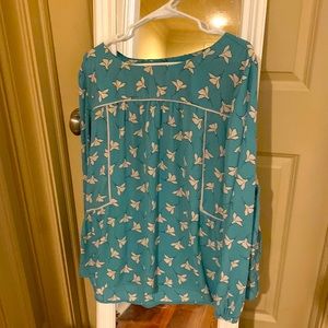 Loft Green Blouse, sz XL